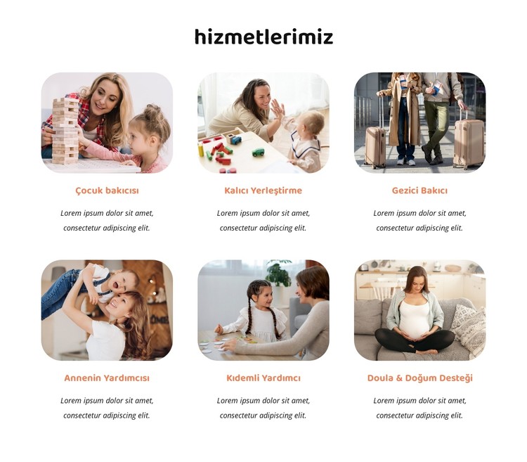 Çocuk bakımı ve bebek bakıcılığı hizmetleri CSS Şablonu