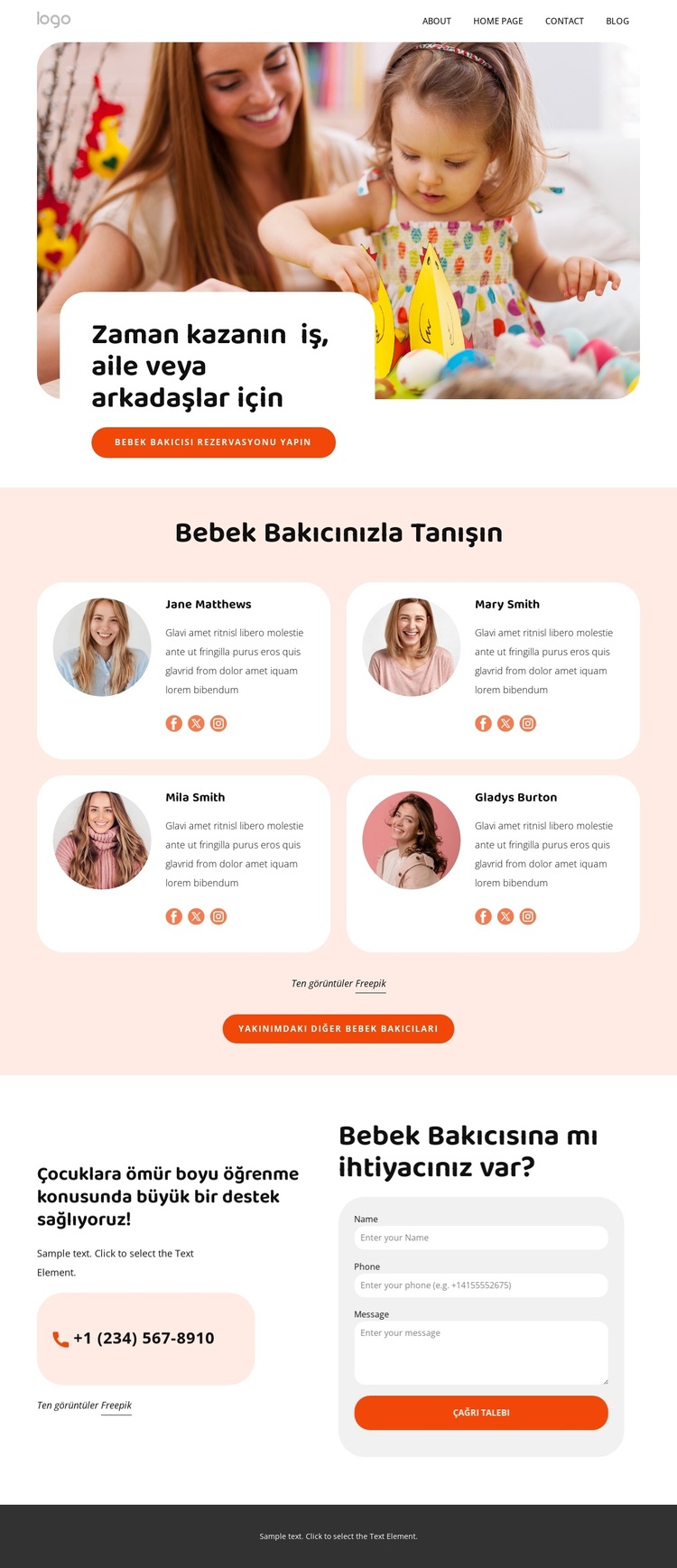 Eğitimli bebek bakıcıları WordPress Teması