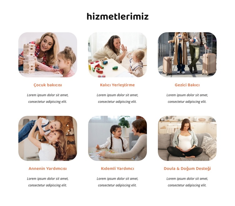 Çocuk bakımı ve bebek bakıcılığı hizmetleri WordPress Teması