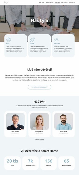 Tým Smart Home - Šablona Bootstrapu