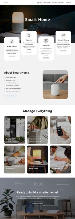 Smart Home Single Page Template