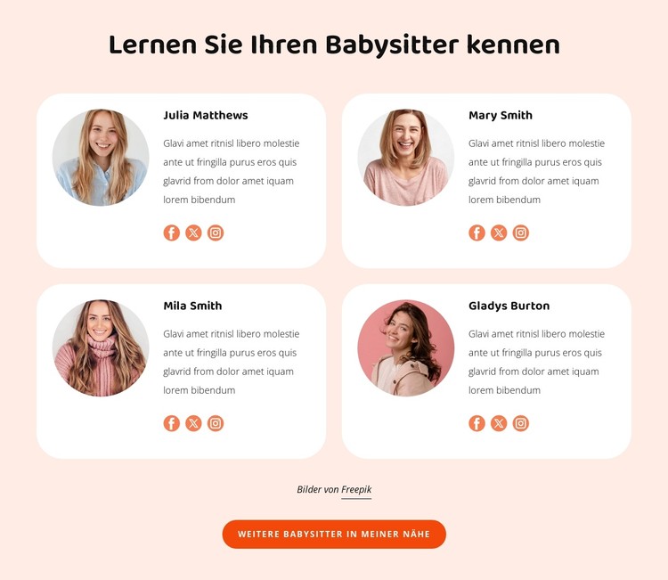 Lernen Sie Ihren Babysitter kennen CSS-Vorlage