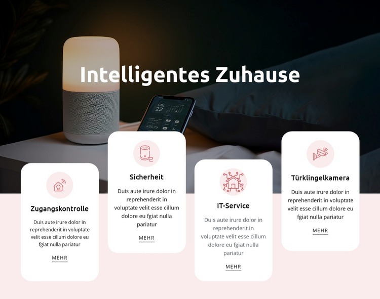 Smart-Home-Systeme Eine Seitenvorlage