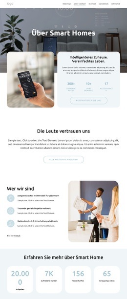 Erstklassige Smart-Home-Automatisierung - Online HTML Page Builder