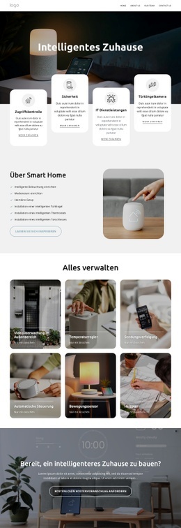 Intelligentes Zuhause - Moderne Landingpage