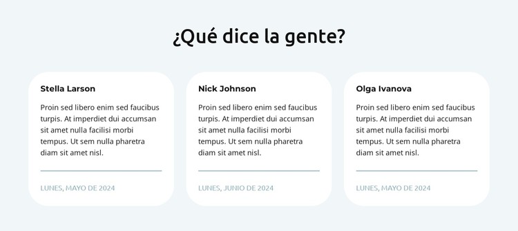 Testimonios en 3 columnas Plantilla CSS