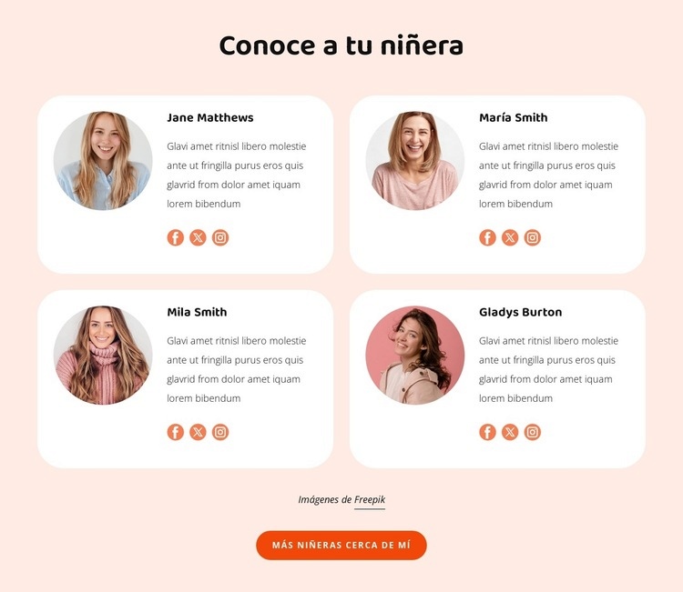 Conoce a tu niñera Plantilla HTML5