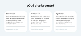 Testimonios En 3 Columnas - Tema Exclusivo De WordPress