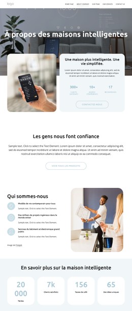 Page HTML Pour Domotique Intelligente Haut De Gamme