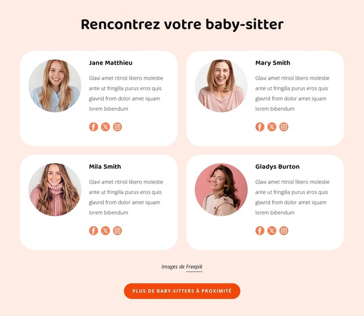 Rencontrez votre baby-sitter Modèle CSS