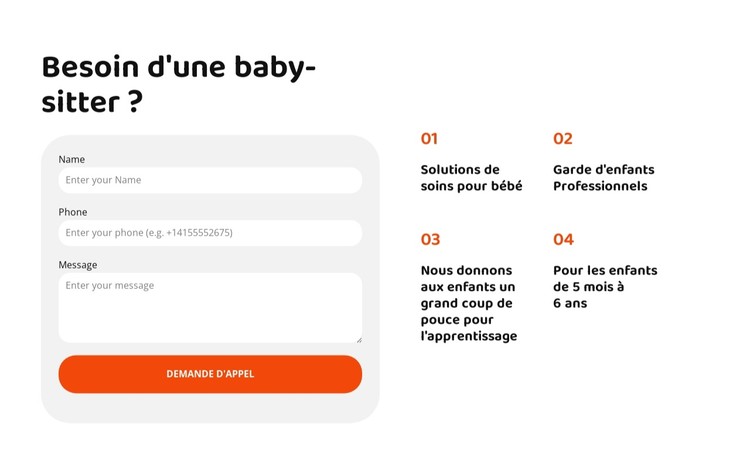 Nous sommes l'agence pour votre garde d'enfants idéale Modèle CSS