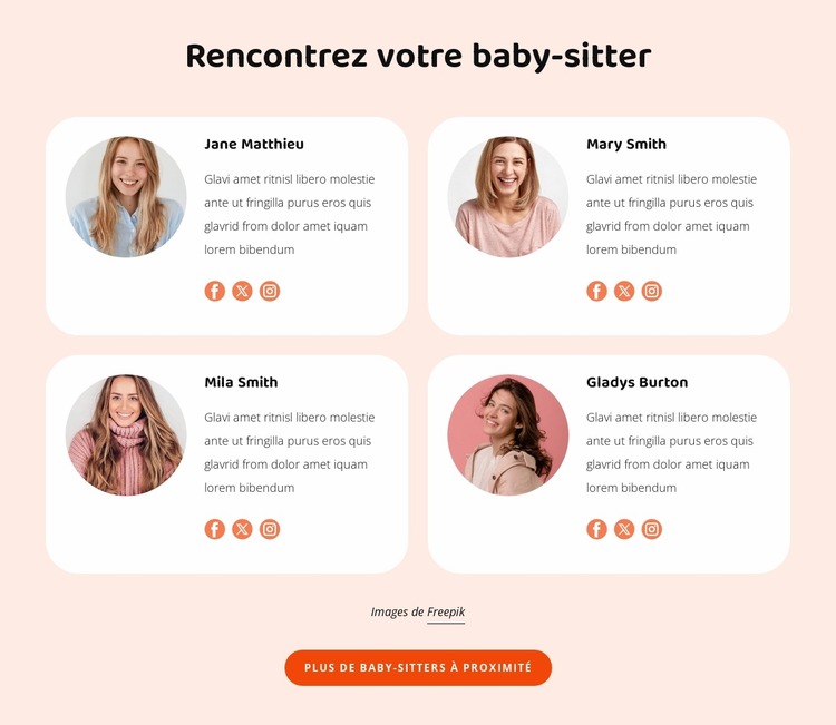 Rencontrez votre baby-sitter Modèle Joomla