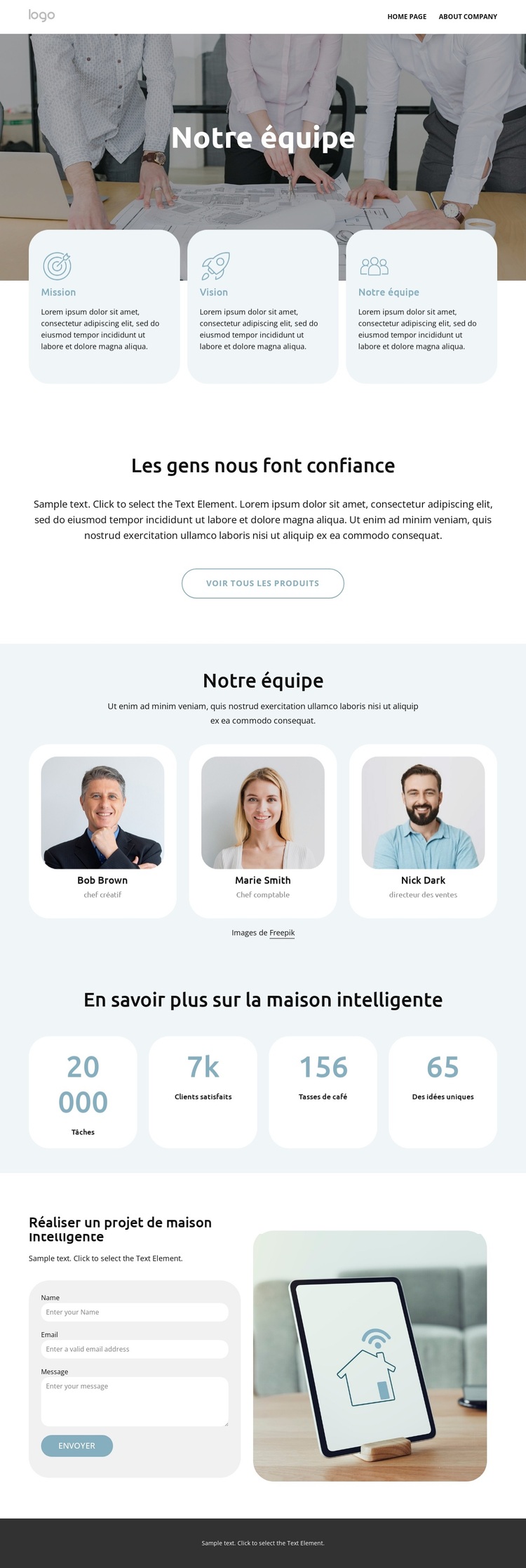 Equipe Maison Intelligente Thème WordPress