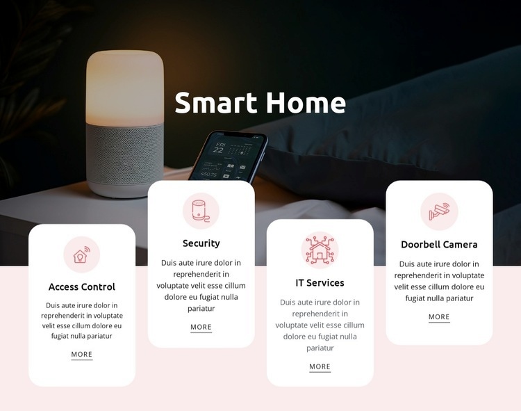 Smart home systems Homepage Design