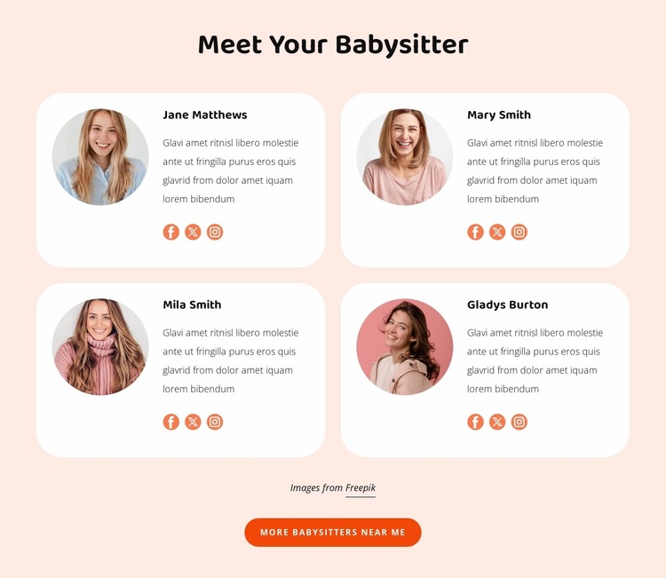 Meet your babysitter Html Website Builder