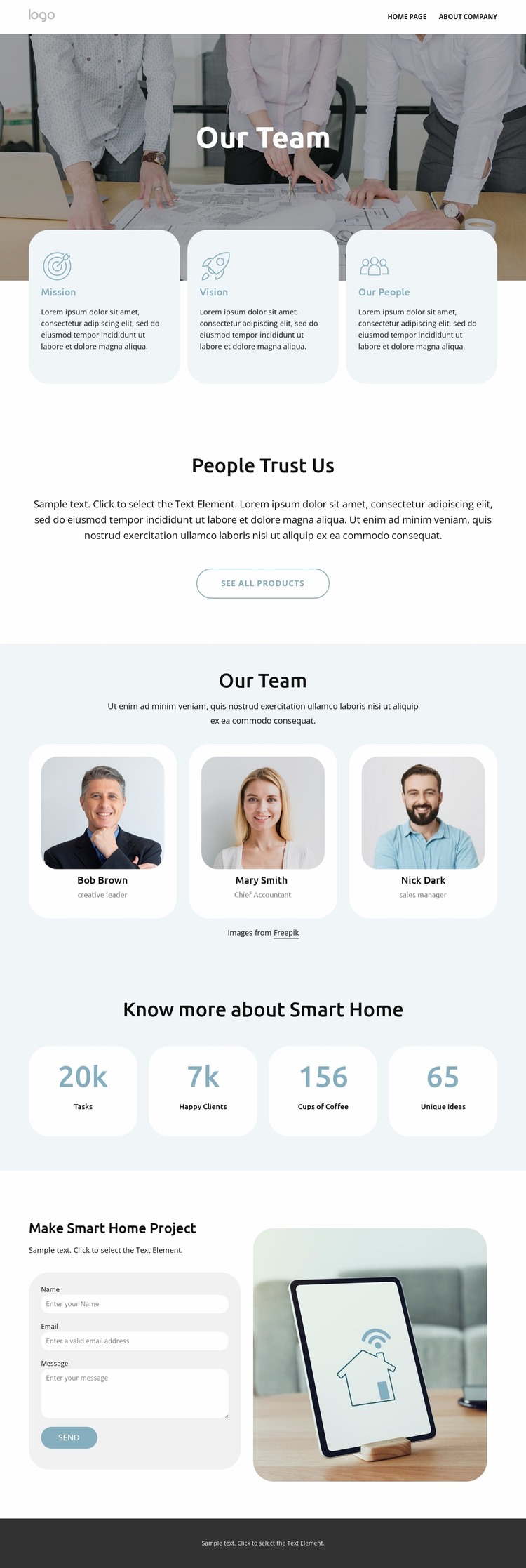 Smart Home team Html Website Builder