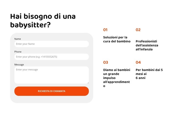 Siamo l'agenzia per la tua perfetta assistenza all'infanzia Progettazione di siti web