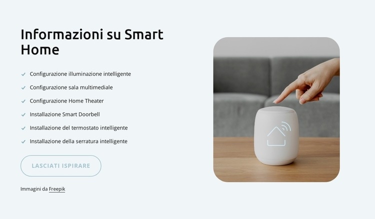 Informazioni sulla casa intelligente Progettazione di siti web