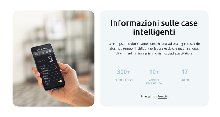 Informazioni sulle case intelligenti Mockup del sito web