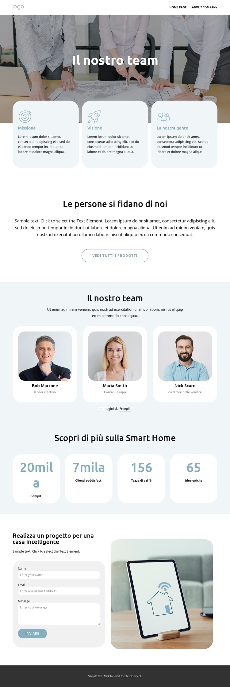 Squadra Casa Intelligente Modello di sito Web