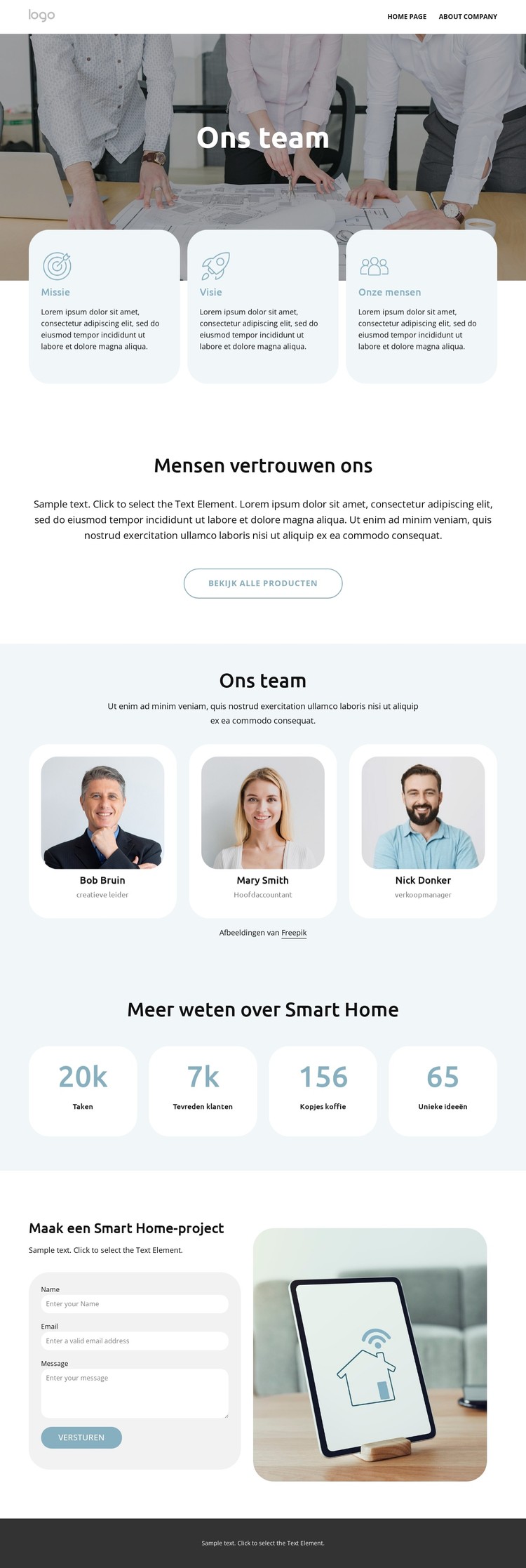 Smart Home-team CSS-sjabloon