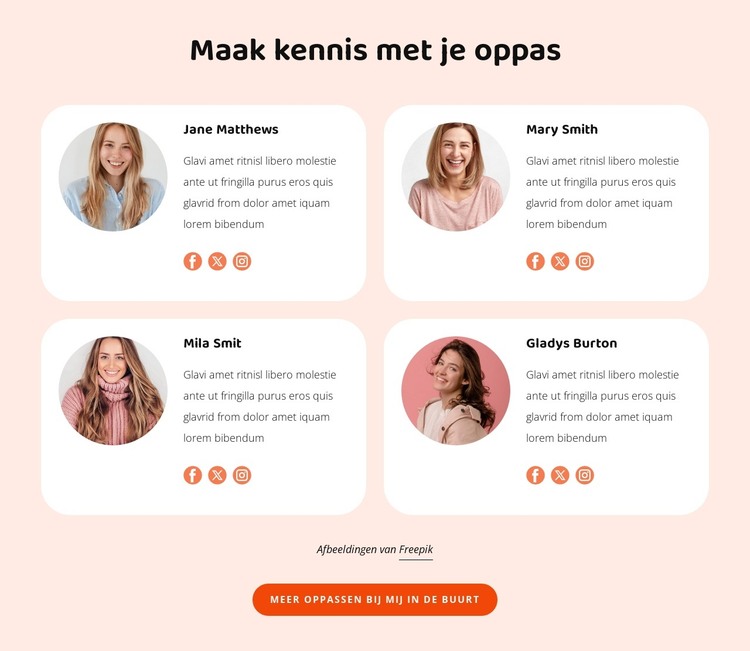 Maak kennis met je babysitter HTML-sjabloon