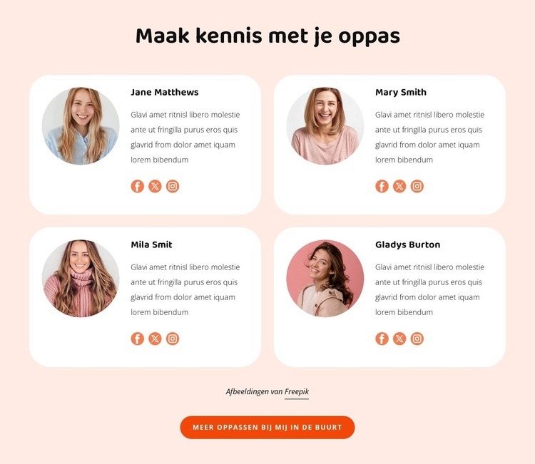 Maak kennis met je babysitter Html Website Builder