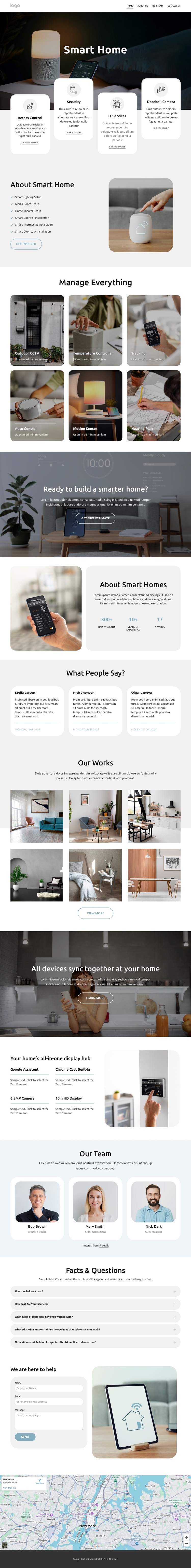 Smart home One Page Template