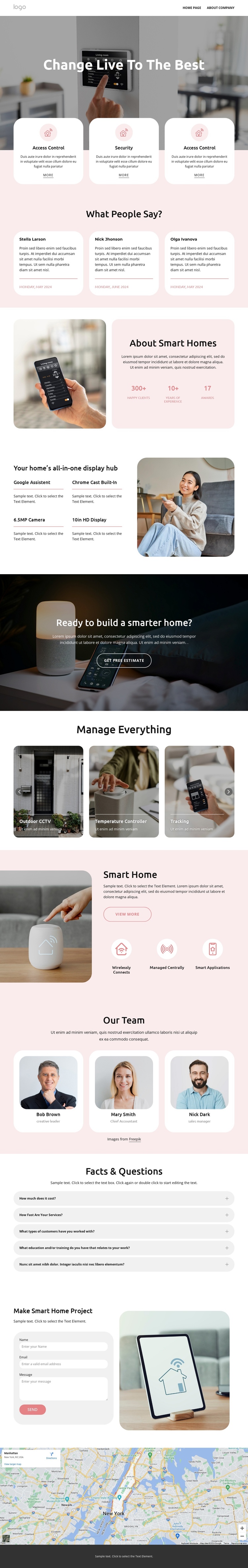 Climate and energy control One Page Template