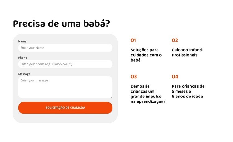 Somos a agência para o seu cuidado infantil perfeito Construtor de sites HTML