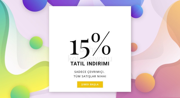 Tatil indirimi Web Sitesi Mockup'ı