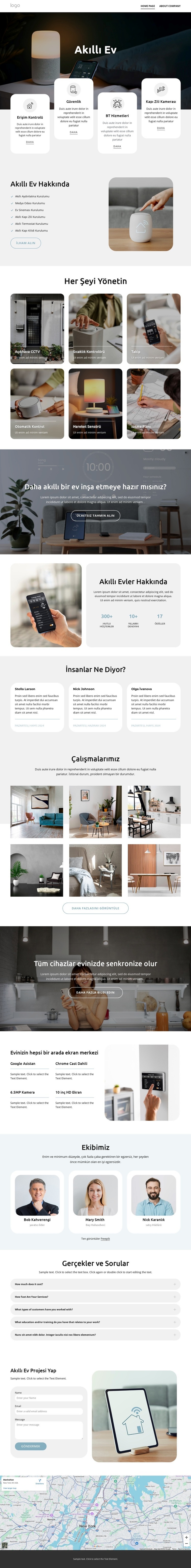 Akıllı ev Web sitesi tasarımı