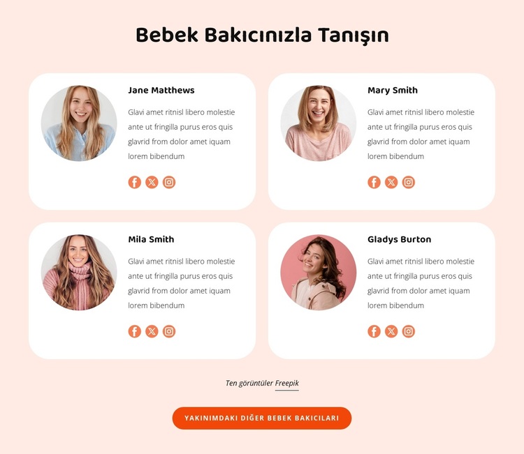 Bebek bakıcınızla tanışın WordPress Teması