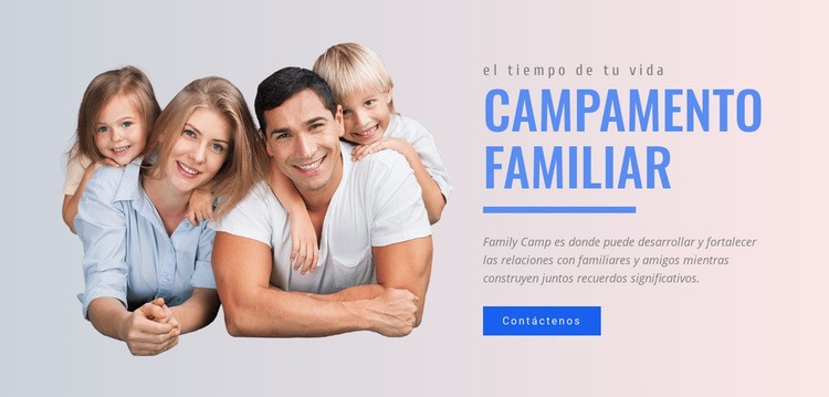 Programas de campamentos familiares Maqueta de sitio web
