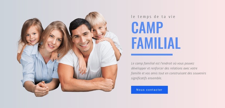 Programmes de camp familial Maquette de site Web