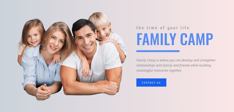 Programma's voor gezinskampen HTML5-sjabloon