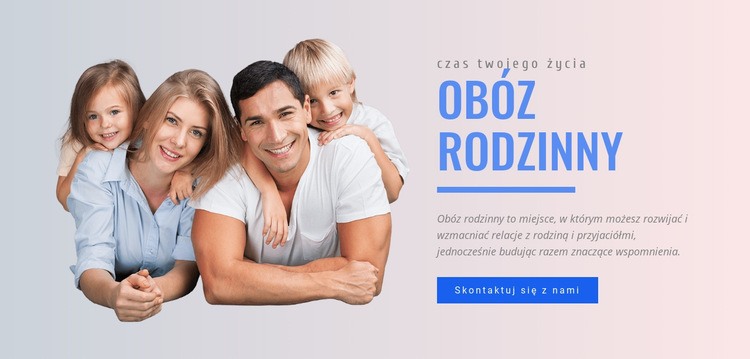 Programy obozów rodzinnych Makieta strony internetowej