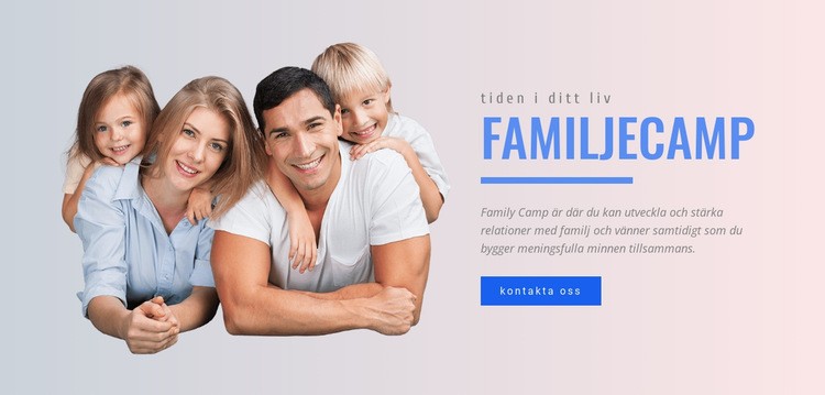 Familjelägerprogram Webbplats mall