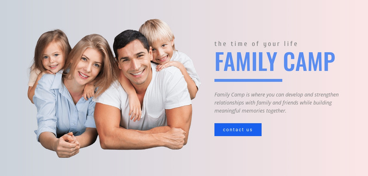 Programma's voor gezinskampen Website mockup