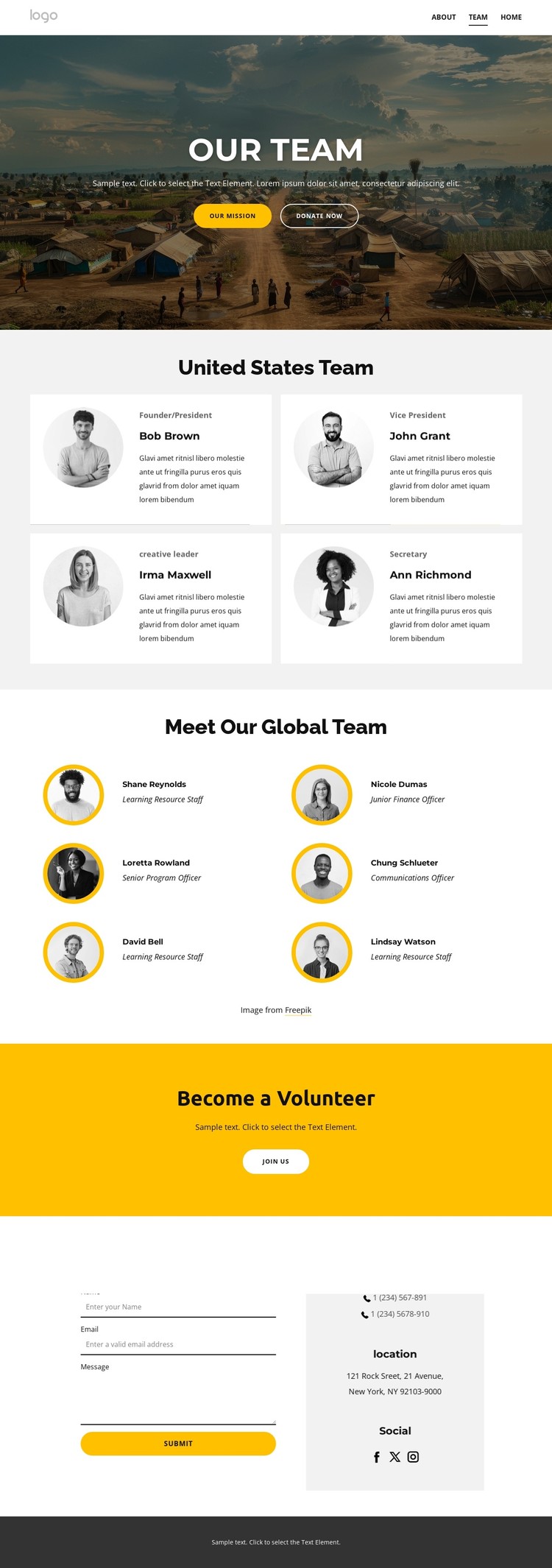 meet our global team CSS Template