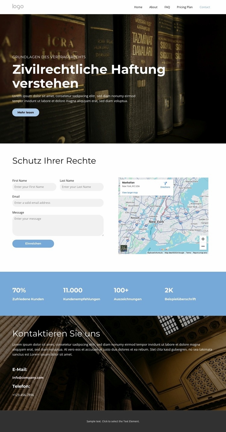 Gesetzliche Rechte erklärt Website Builder-Vorlagen