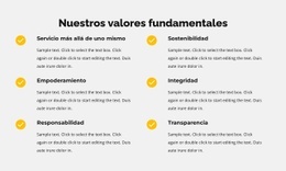 Nuestros Valores Fundamentales En La Lista