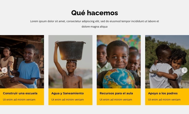 Dona para ayudar a los niños en África Maqueta de sitio web