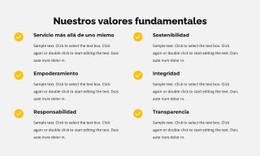 CSS Gratuito Para Nuestros Valores Fundamentales En La Lista