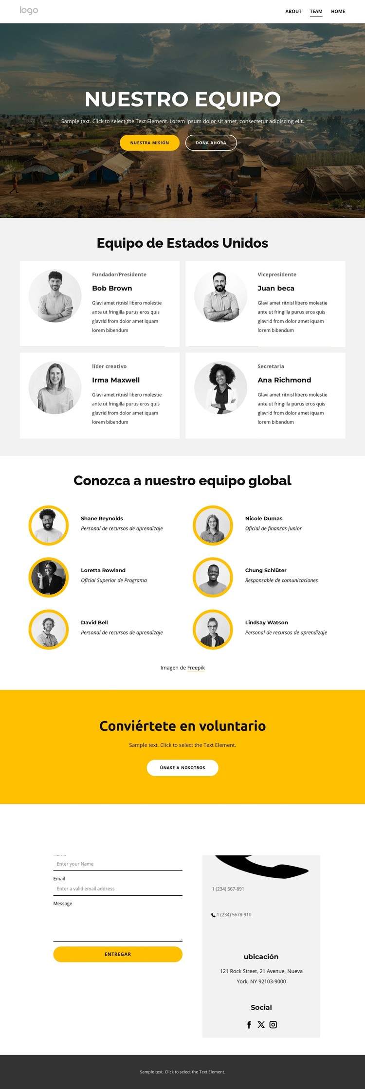 Conozca a nuestro equipo global Plantilla CSS