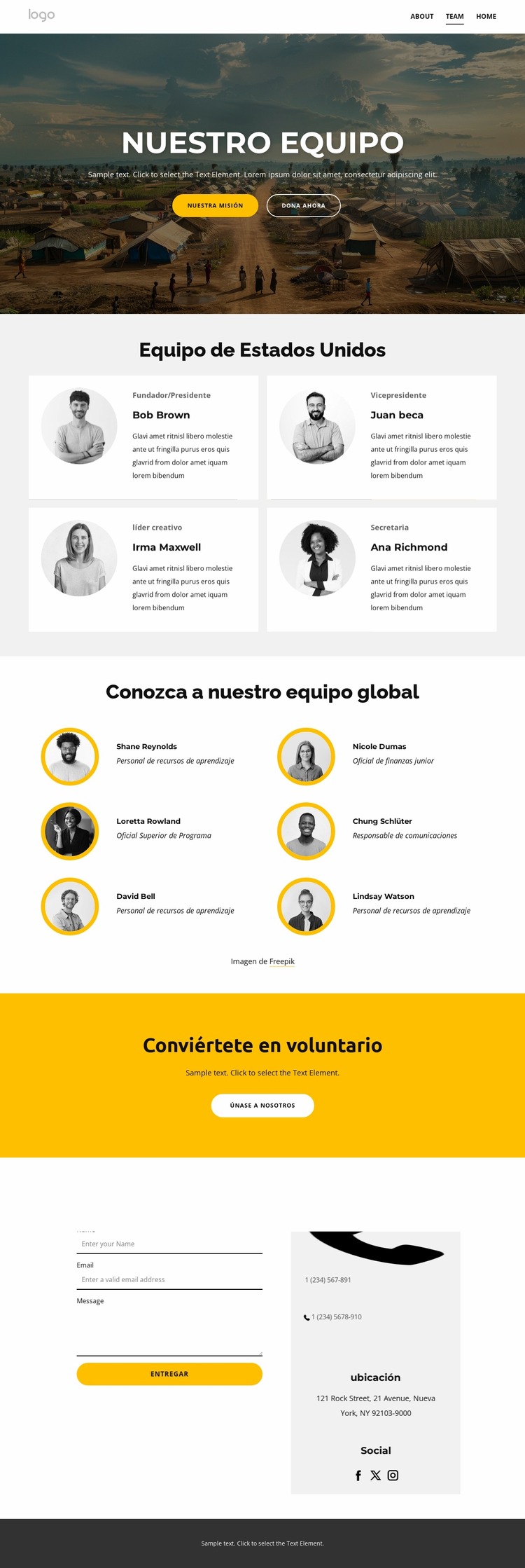 Conozca a nuestro equipo global Plantilla Joomla