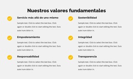 Nuestros Valores Fundamentales En La Lista