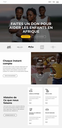 Modèle Web Réactif Pour Offrir Un Avenir Aux Enfants D'Afrique