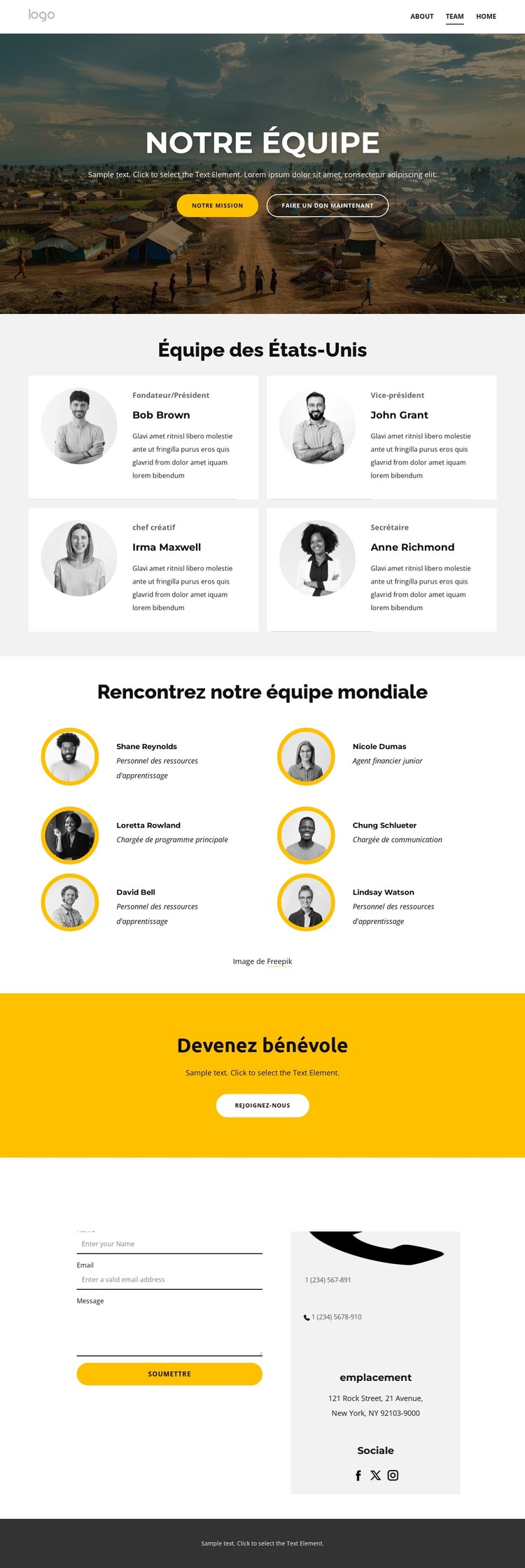 Rencontrez notre équipe mondiale Modèle CSS