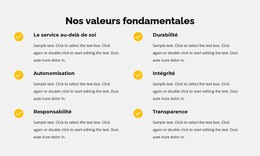 Nos Valeurs Fondamentales En Liste – Modèle Web Moderne